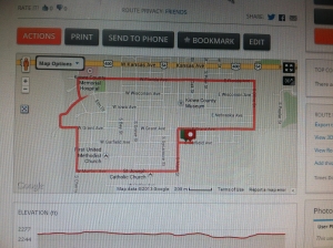The Turkey Trot Route in Greensburg.